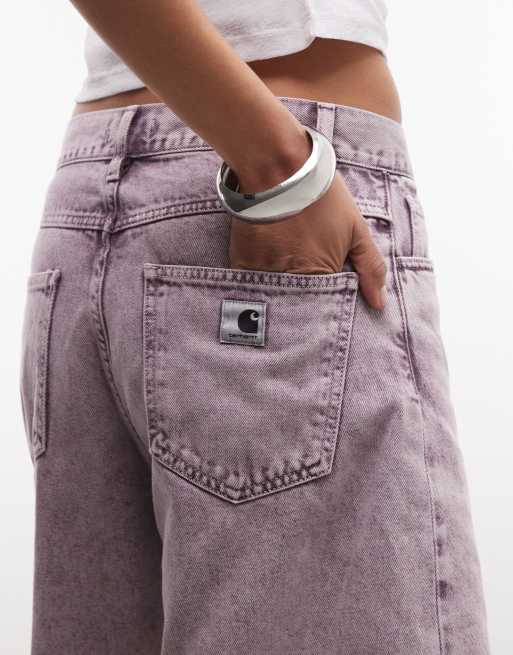Carhartt WIP Brandon short en jean coupe loose délavé violet, 3 de 5