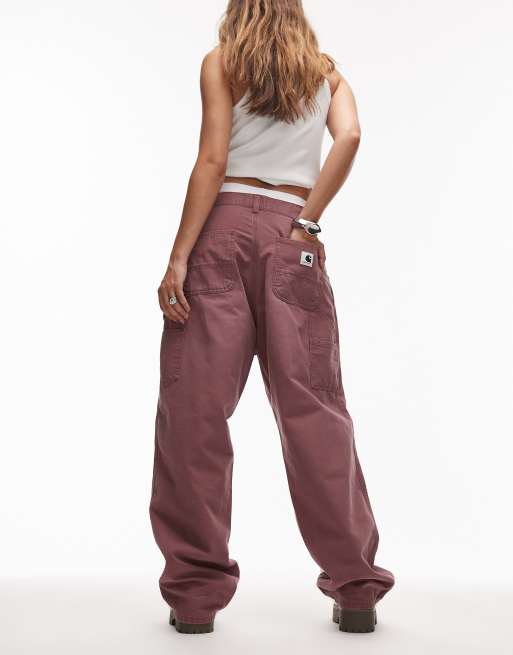Carhartt WIP - Brandon - Støvede rosa jeans med enkelt knæ i løstsiddende pasform, 2 af 5
