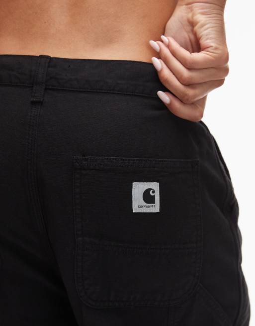 Carhartt WIP Branford double knee linen shorts in black, 4 of 5