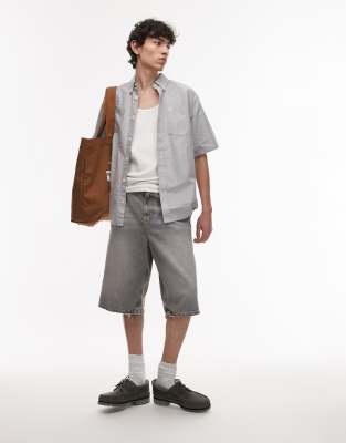 Carhartt Braxton Short Sleeve Shirt In Gray