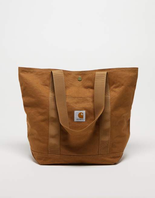Carhartt WIP – Brązowa płócienna torba typu tote
