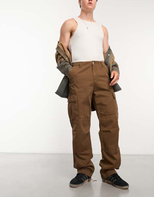 Carhartt WIP – Brązowe bojówki o regularnym kroju, 2 z 4