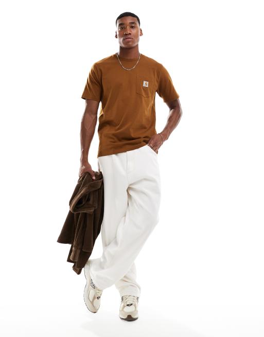 Carhartt WIP – Brązowy T-shirt z kieszenią, 2 z 4