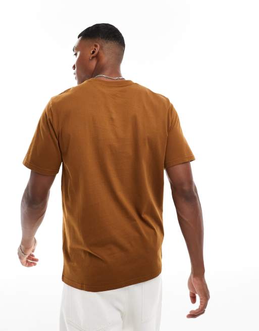 Carhartt WIP – Brązowy T-shirt z kieszenią, 4 z 4