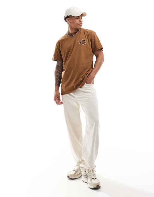 Carhartt WIP – Brązowy T-shirt z motywem Ducks, 4 z 4
