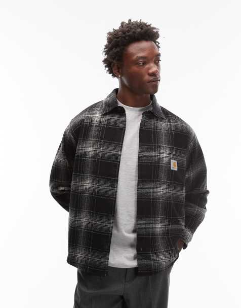 Carhartt WIP brennan shirt jacket in black and white check - view 1