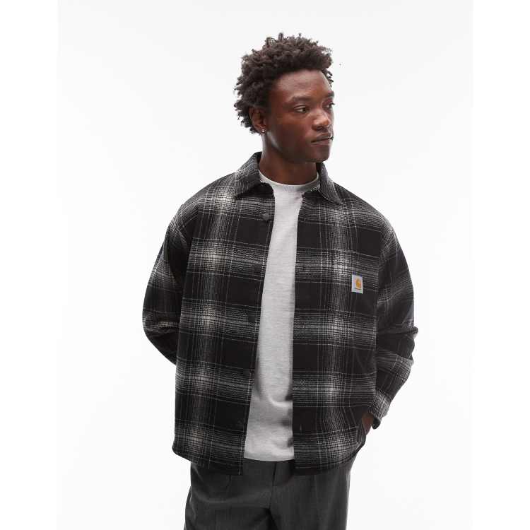 Carhartt WIP brennan shirt jacket in black and white check | ASOS