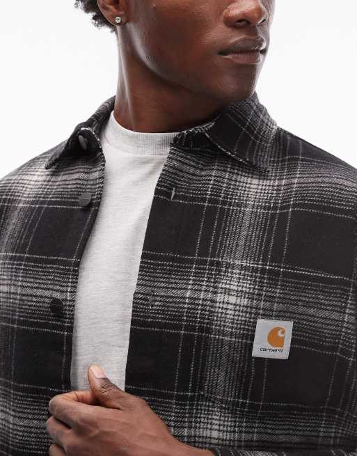 Carhartt WIP brennan shirt jacket in black and white check | ASOS