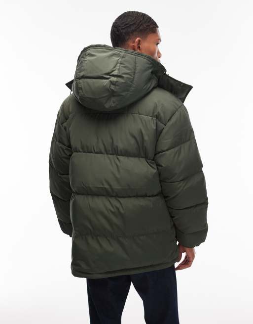 Carhartt WIP brent water resistant puffer jacket with removeable hood in green, 3 of 5