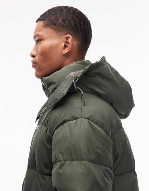 Carhartt WIP brent water resistant puffer jacket with removeable hood in green, 4 of 5
