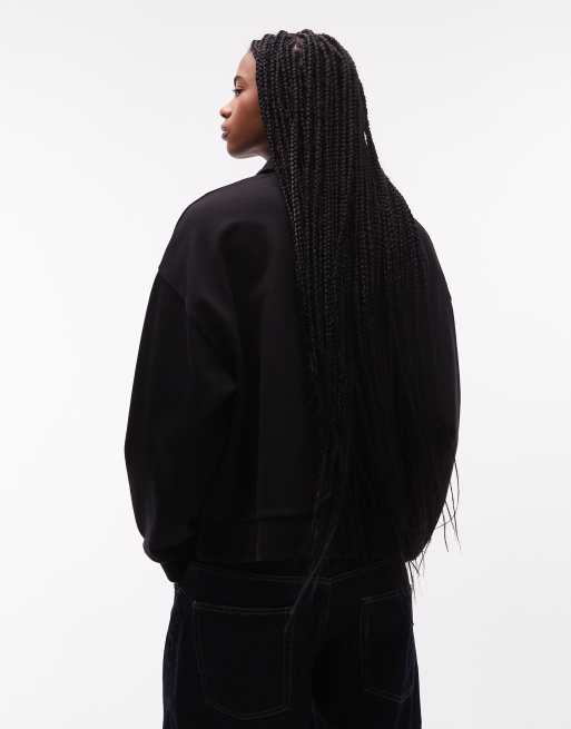 Carhartt WIP brenta polo sweatshirt in washed black, 4 of 4