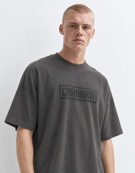 Carhartt WIP Bricky Man camiseta con logo delantero y estampado trasero en gris, 10 de 10