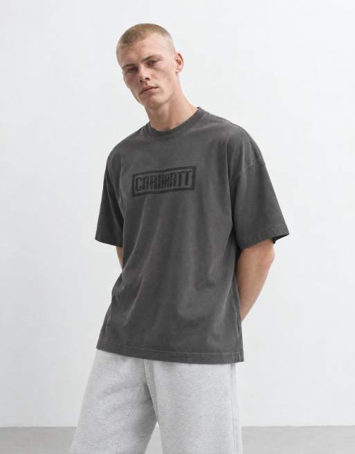 Carhartt WIP Bricky Man camiseta con logo delantero y estampado trasero en gris, 6 de 10