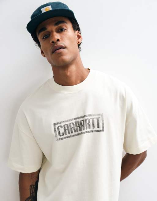 Carhartt WIP Bricky Man T-shirt met print op de voorkant in gebroken wit, 3 van 5