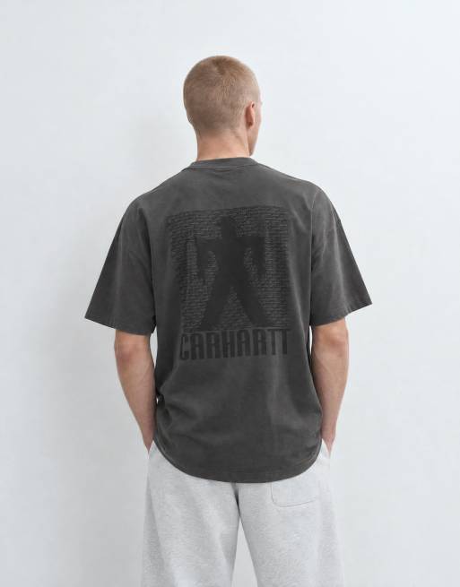 Carhartt WIP Bricky Man T-Shirt mit Front-Logo und Rückendruck in Grau, 8 von 10