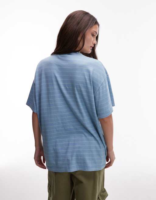 Carhartt WIP - Brodina - T-shirt a maniche corte blu a righe con tasca, 2 di 4