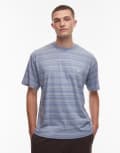 [Carhartt WIP] Carhartt WIP Brodine loose fit t-shirt in blue stripe 2XL BLUE