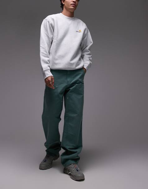 Carhartt WIP - Broek met dubbele knieën in groen met wassing - view 1
