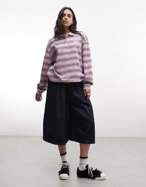 Carhartt WIP – Bronson – Langärmliges Polohemd in Rosa gestreift, 3 von 4