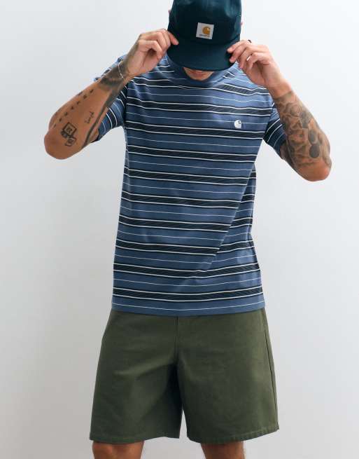 Carhartt WIP Bronson t-shirt in light blue stripe, 4 of 5