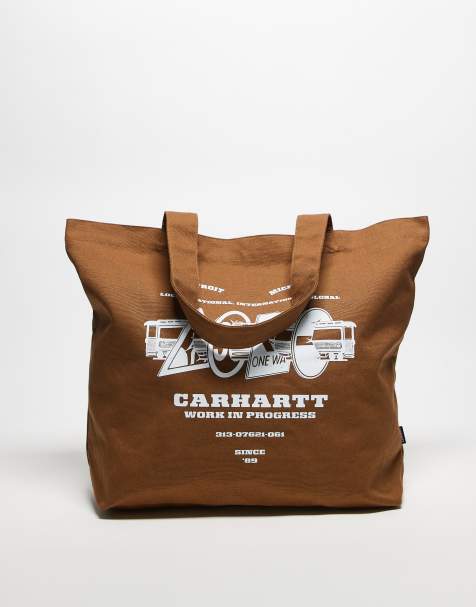 Carhartt WIP - Brun tote-taske med grafisk print i kanvas - view 1
