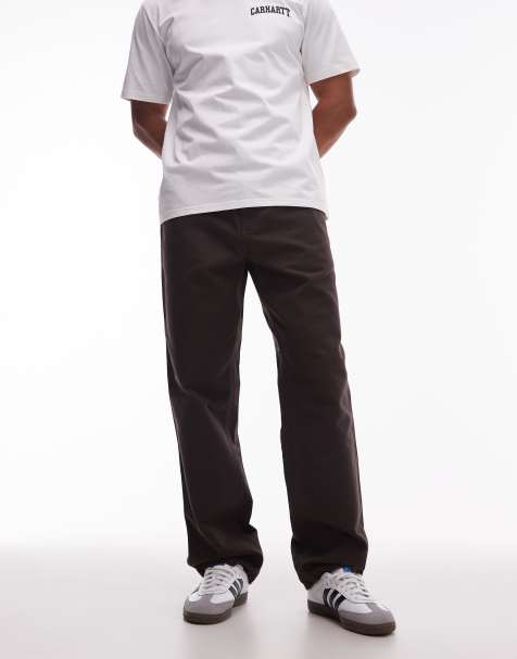 Carhartt WIP - Brune enkle bukser med lige ben - view 1