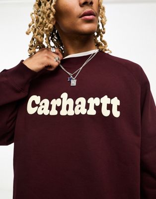 Carhartt WIP bubbles sweatshirt in brown - ASOS Price Checker