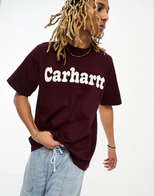 Carhartt WIP bubbles t-shirt in burgrundy - ASOS Price Checker