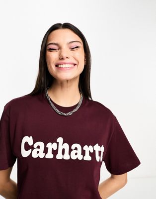 Carhartt WIP bubbles t-shirt in burgundy