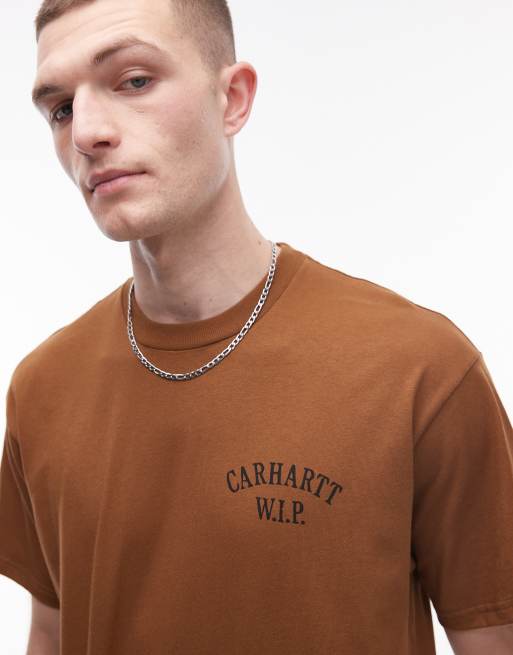Carhartt WIP cabinetry back print t-shirt in brown, 3 of 4