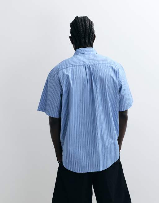Carhartt WIP - camisa de manga corta a rayas azul Keene, 5 de 5