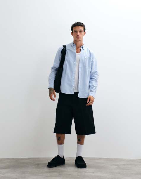 Carhartt WIP - Camisa Oxford azul de manga larga con logo - view 1