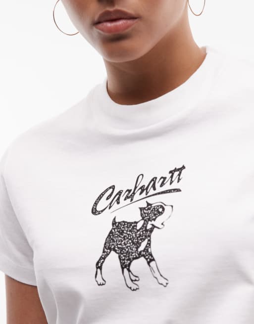 Carhartt WIP - Camiseta blanca con estampado gráfico de perro, 3 de 4