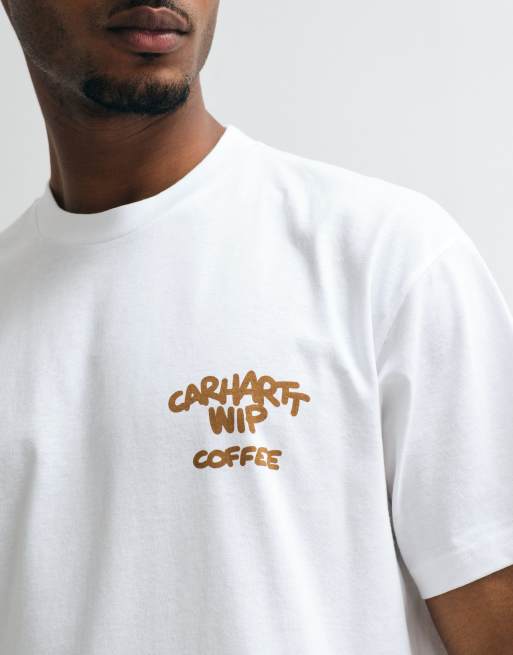 Carhartt WIP - camiseta blanca con estampado trasero coffee break, 4 de 5