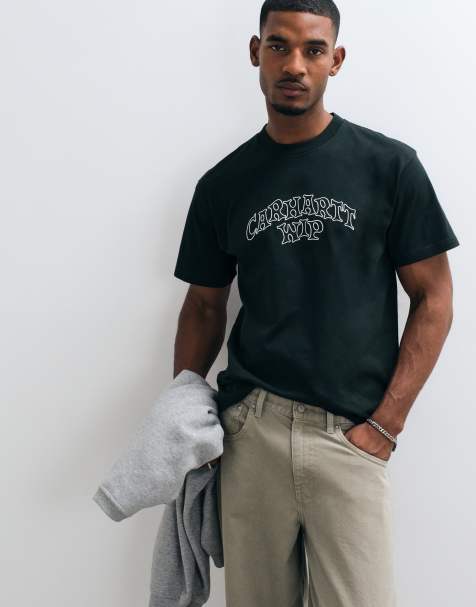 Carhartt WIP - camiseta con logotipo estilo graffiti Limn en verde oscuro - view 1