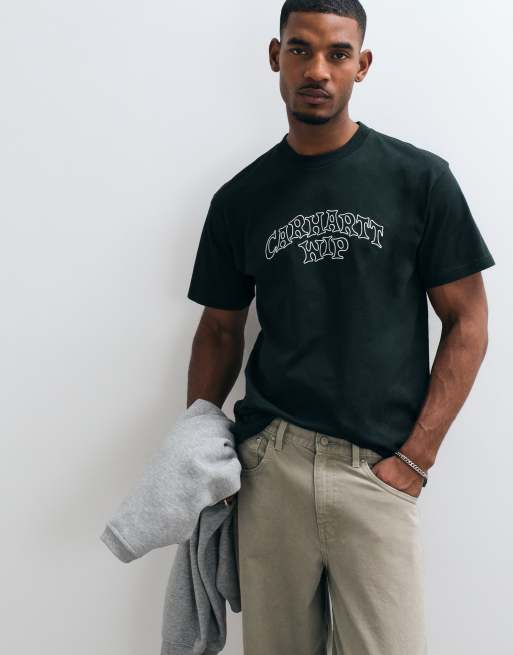 Carhartt WIP - camiseta con logotipo estilo graffiti Limn en verde oscuro, 1 de 5