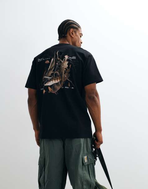 Carhartt WIP - camiseta negra con estampado trasero Feather Progress - view 1