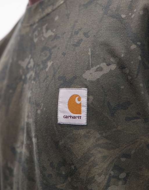 Carhartt WIP camo combi loose fit long sleeve t-shirt in green, 5 of 5