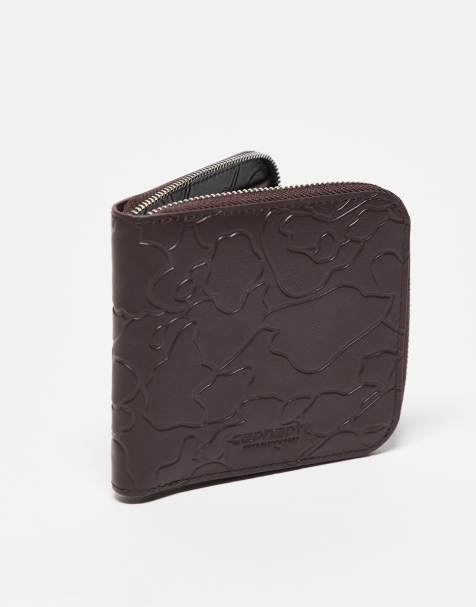 Carhartt WIP camo duck wallet in dark brown - view 1