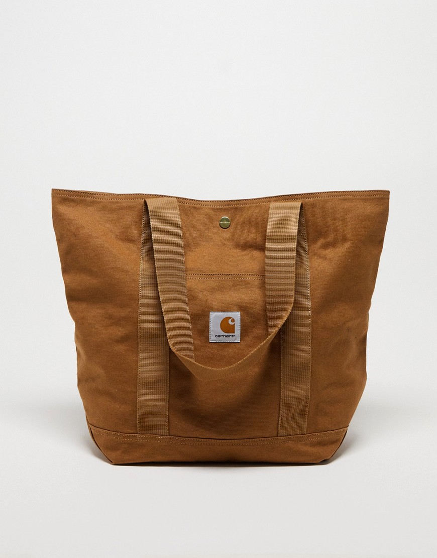 Carhartt WIP canvas tote bag in brown