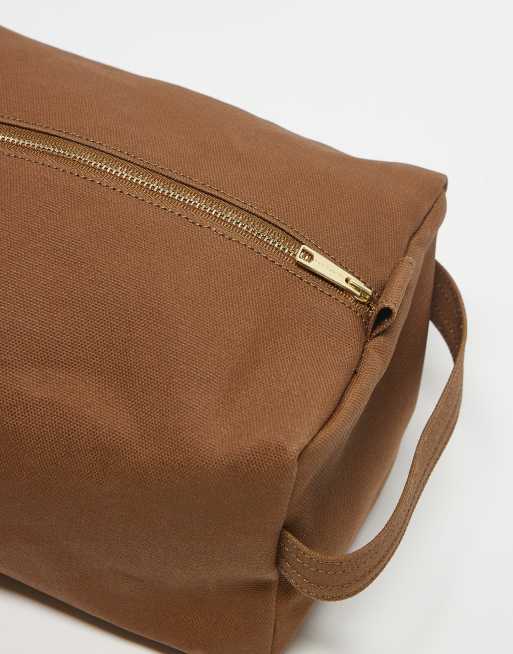 Carhartt WIP canvas washbag in brown ASOS