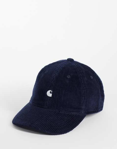 Carhartt WIP cappellino Harlem in velluto a coste con logo navy - view 1