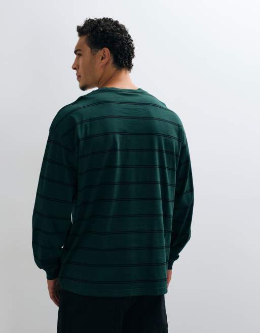Carhartt WIP Cardona Pocket long sleeve t-shirt in khaki stripe, 5 of 5