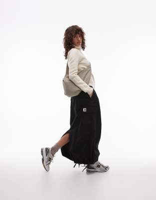 Carhartt WIP cargo maxi skirt in black