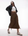 [Carhartt WIP] Carhartt WIP cargo maxi skirt in brown 6-8 BROWN