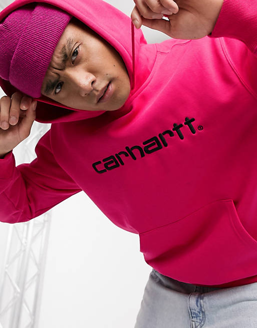 Waden Wees tevreden Moeras Carhartt WIP - Carhartt - Sweater met capuchon in roze en zwart | ASOS