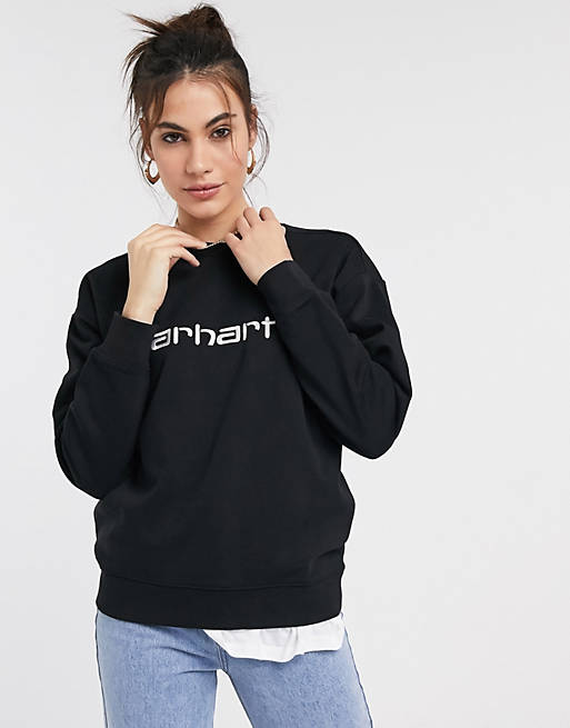 Luksus Indbildsk ønskelig Carhartt WIP Carhartt sweatshirt in black & white | ASOS