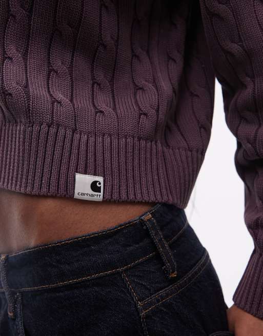 Carhartt WIP - Carter - Gebreide trui in paars met wassing, 2 van 4