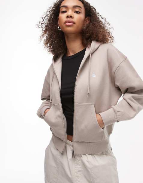 Carhartt WIP – Casey – Beżowa zapinana na zamek bluza z kapturem - view 1