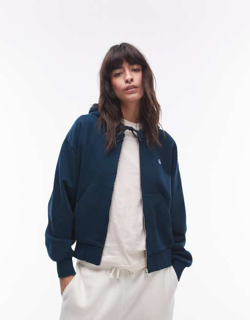 Carhartt WIP - Casey - Felpa con cappuccio verde con zip